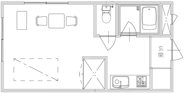 1K間取り図